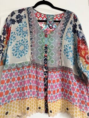 Johnny Was Beautiful Pizzo Blouse.